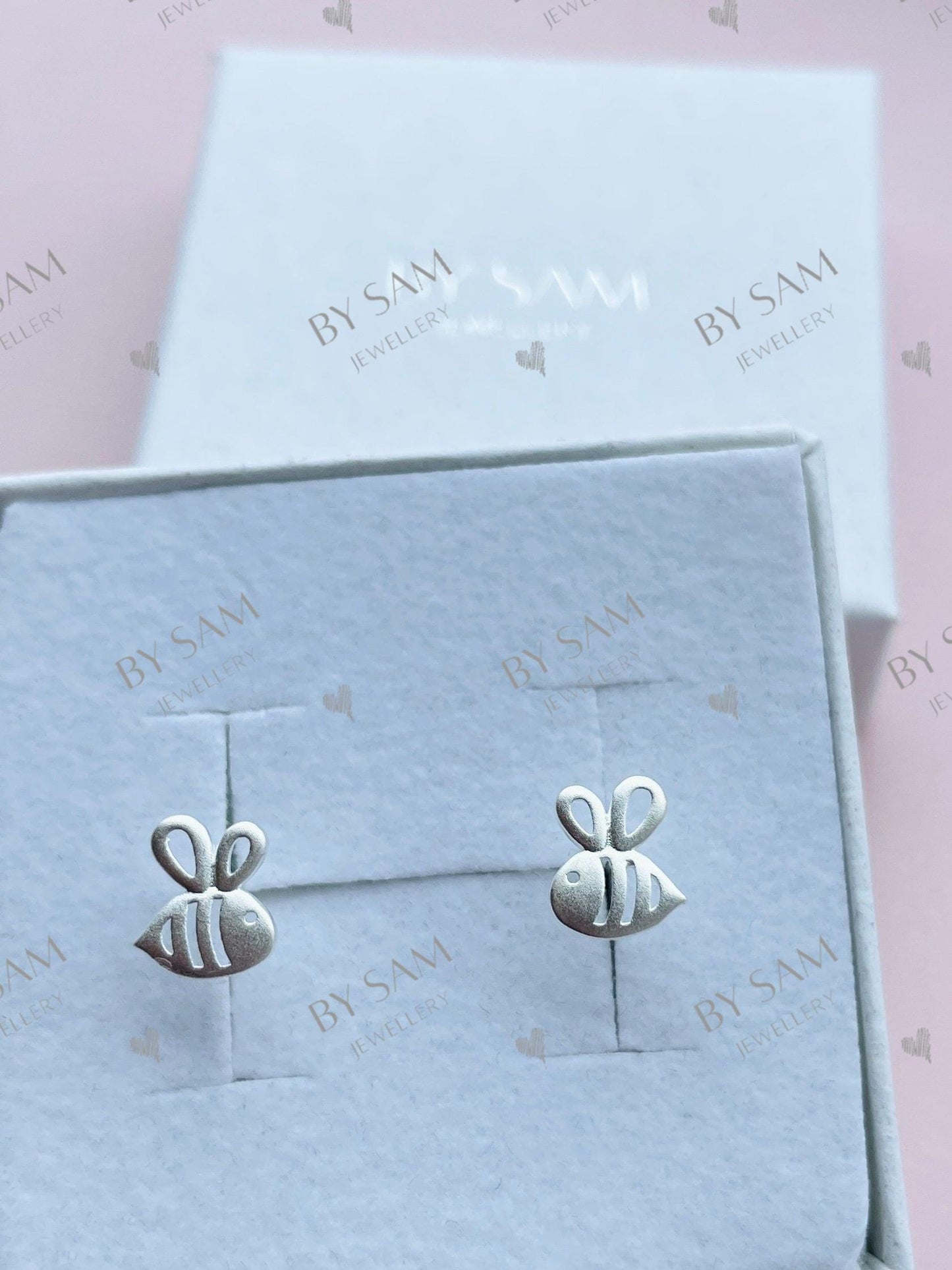 925 salver bumble stud earrings, bee earrings