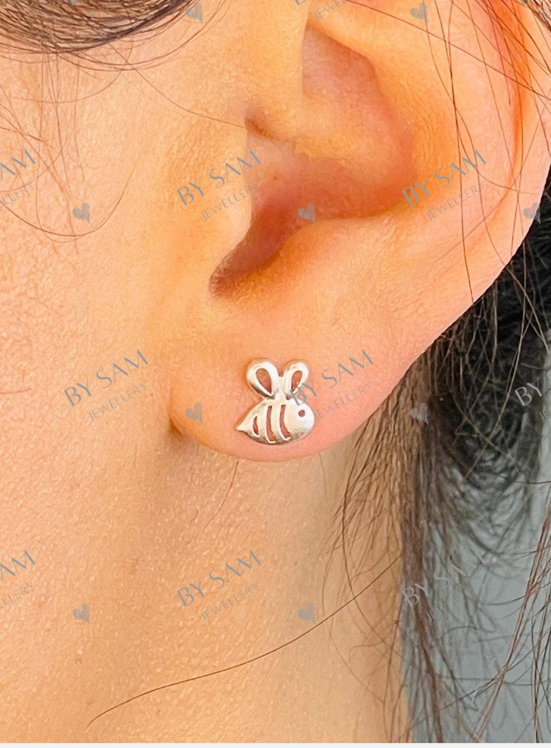 925 salver bumble stud earrings, bee earrings