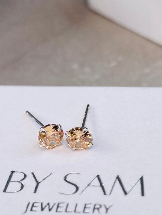 925 Silver Stud Birthstone Earrings