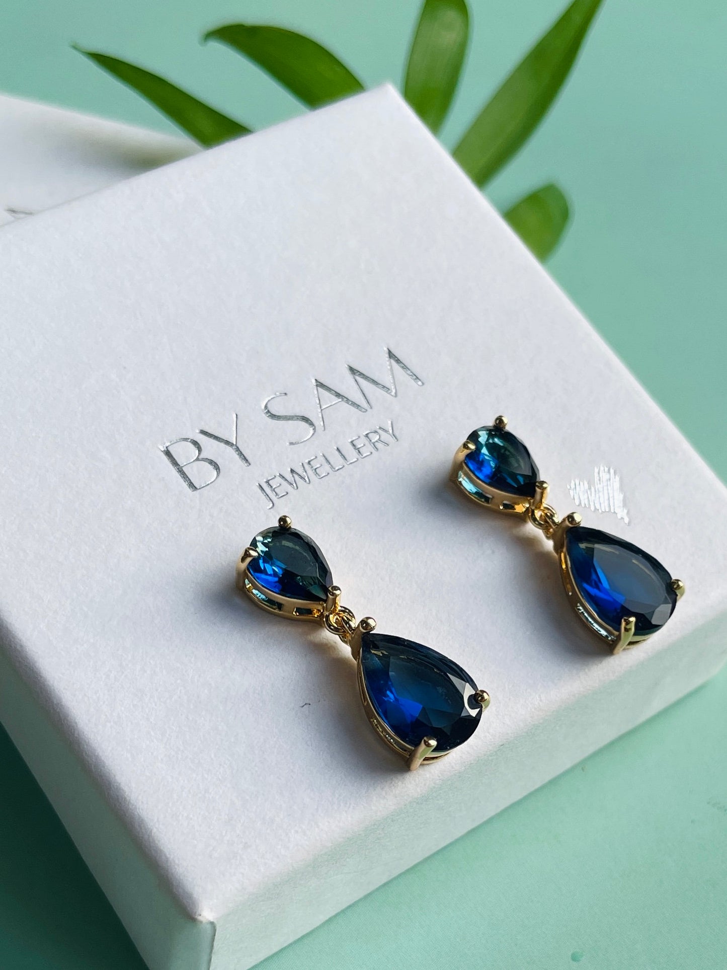 Christmas gift Sapphire Earrings, Statement Earrings gift