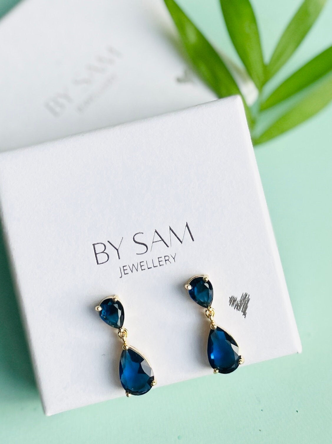 Christmas gift Sapphire Earrings, Statement Earrings gift