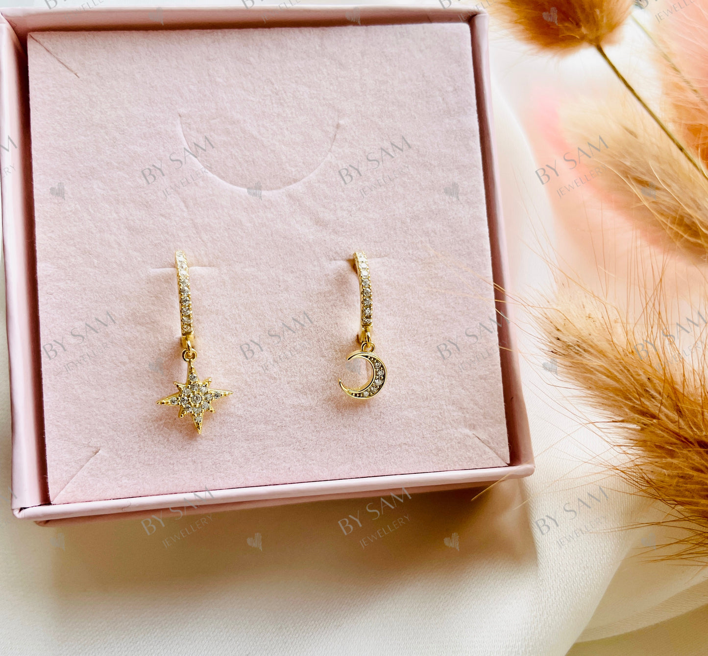Moon and Star Boho earrings, gift for Mum earrings